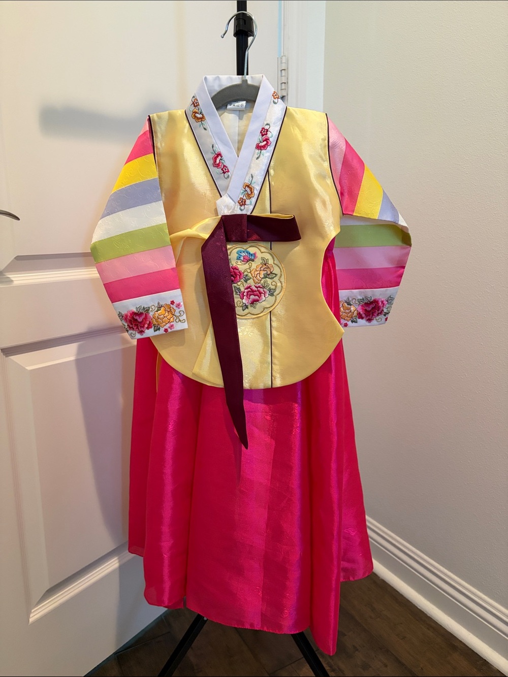 Traditional Kids Hanbok in Pink and Yellow